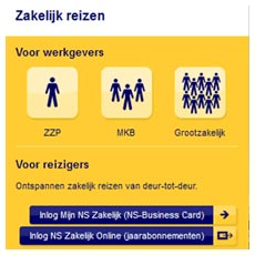 Website Nederlandse Spoorwegen - NS